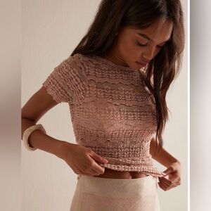 Free People Angelina Lace Tee
